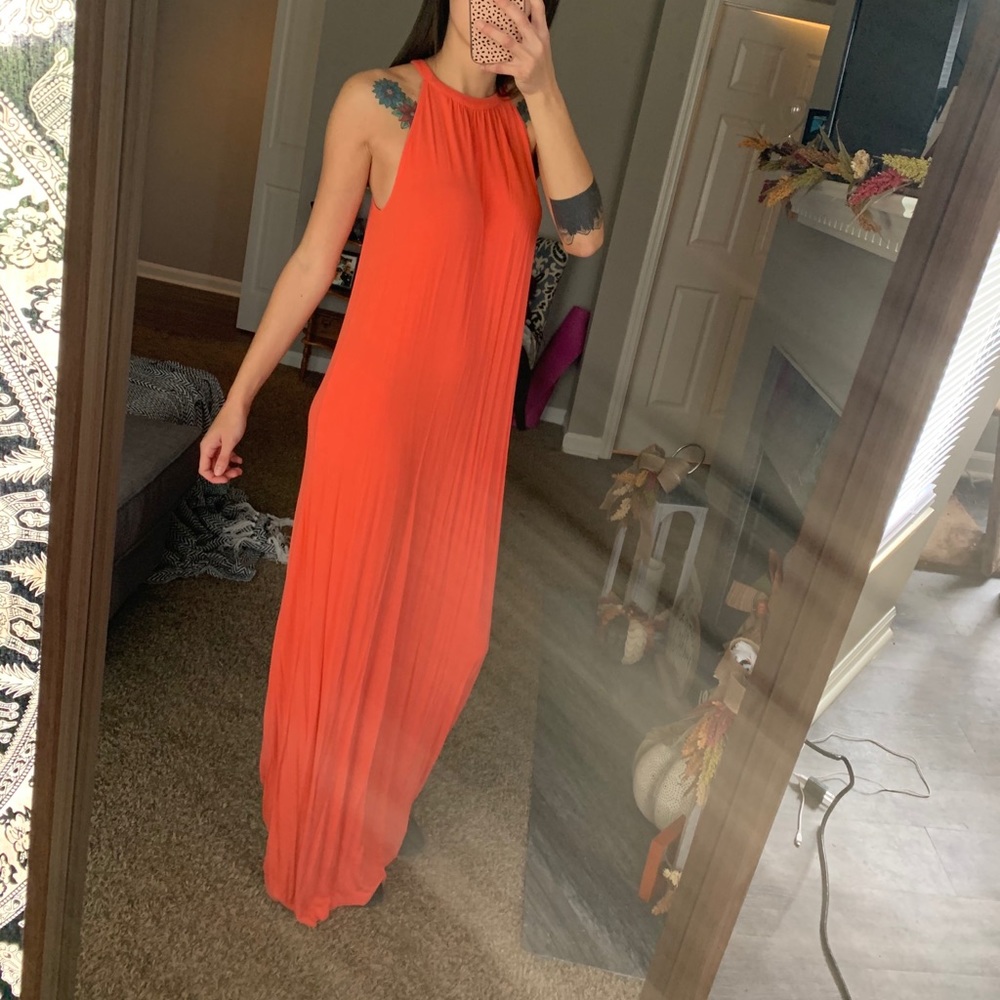 Coral long dress